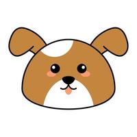 mignonne kawaii chien emoji icône vecteur