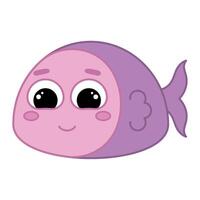 mignonne kawaii poisson emoji icône vecteur