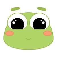 mignonne kawaii grenouille emoji icône vecteur