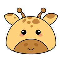 mignonne kawaii girafe emoji icône vecteur