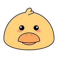 mignonne kawaii canard emoji icône vecteur