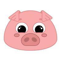 mignonne kawaii porc emoji icône vecteur