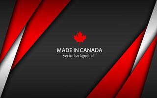 fabriqué dans Canada, moderne Contexte avec canadien couleurs, superposé feuilles de papier dans canadien couleurs, abstrait grand écran Contexte vecteur