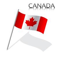 Facile Canada drapeau isolé sur blanc Contexte vecteur