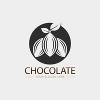 Chocolat et cacao logo icône conception illustration vecteur