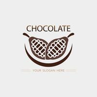 Chocolat et cacao logo icône conception illustration vecteur