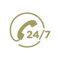 24 par sept appel centre assistance icône modèle vecteur