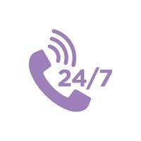 24 par sept appel centre assistance icône modèle vecteur