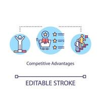 icône de concept d'avantages concurrentiels. illustration de ligne mince d'idée de rivalité de concurrents. programmes de fidélisation et fourniture de services à la clientèle. dessin de couleur rvb contour isolé vectoriel. trait modifiable vecteur
