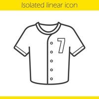 icône linéaire de t-shirt de baseball. illustration de la ligne mince. T-shirt d'uniforme de joueur de softball. symbole de contour. dessin de contour isolé de vecteur