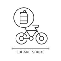 vélos fabriqués à partir d'icône linéaire de canettes en acier. vélos de fabrication respectueux de l'environnement. équipement conscient. illustration personnalisable de fine ligne. symbole de contour. dessin de contour isolé de vecteur. trait modifiable vecteur