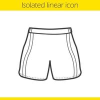 icône linéaire de short. uniforme de joueur de football. illustration de fine ligne de vêtements de sport. symbole de contour de short de sport. dessin de contour isolé de vecteur