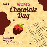 Chocolat journée social médias Contexte illustration plat dessin animé main tiré modèles vecteur