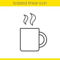 icône linéaire de tasse fumante. illustration de la ligne mince. symbole de contour de tasse de thé chaud. dessin de contour isolé de vecteur