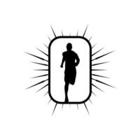 coureur Cadre art logo graphique illustration, autocollant badge vecteur