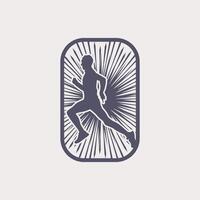coureur Cadre art logo graphique illustration, autocollant badge vecteur