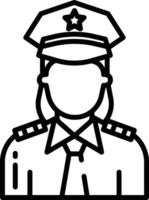 femme police contour illustration vecteur