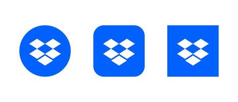 dropbox logo icône ensemble dans plat style. nuage espace de rangement concept vecteur