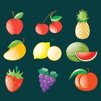 divers des fruits et des légumes vecteur