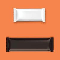 Chocolat bar paquet emballage Vide blanc marron pack ensemble isolé illustration vecteur