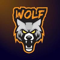 logo e-sport loup vecteur