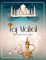 Affiche rétro Taj Mahal vecteur