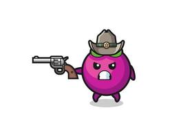 le cowboy mangoustan tirant avec une arme à feu vecteur