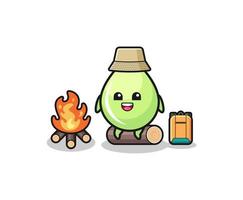 illustration de camping du dessin animé goutte de jus de melon vecteur