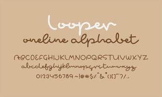 vecteur alphabet looper, police manuscrite.