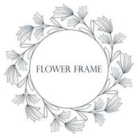 illustration vectorielle de cadre floral botanique circulaire vecteur