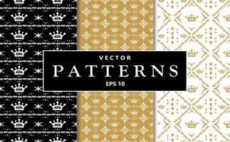 sans couture motifs avec couronnes et étoiles Contexte. adapté pour luxe l'image de marque, sur le thème royal événements, enfants des soirées, emballage conception, en tissu impressions, papeterie, fond d'écran, numérique arrière-plans vecteur