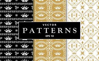 sans couture motifs avec couronnes et fleurs Contexte. adapté pour luxe l'image de marque, sur le thème royal événements, enfants des soirées, emballage conception, en tissu impressions, papeterie, fond d'écran, numérique arrière-plans vecteur