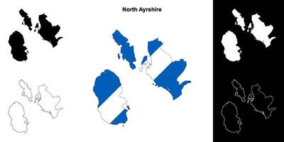 Nord ayrshire Vide contour carte ensemble vecteur