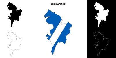 est ayrshire Vide contour carte ensemble vecteur