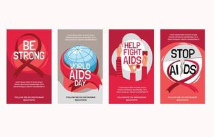 concept de collection de cartes de la journée mondiale du sida vecteur