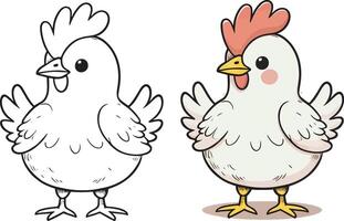 poulet oiseau illustration dessin animé, agriculture vecteur