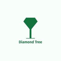 vert arbre logo avec diamant forme. vecteur