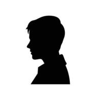 Facile Jeune garçon profil silhouette vecteur