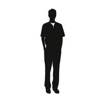 silhouette de homme dans décontractée tenue permanent vecteur