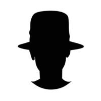 classique Masculin silhouette avec à larges bords chapeau vecteur