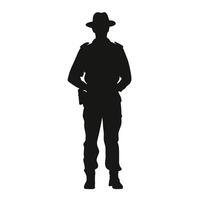 robuste cow-boy silhouette permanent vecteur