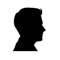 Masculin profil silhouette avec moderne coiffure vecteur