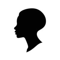 femme profil silhouette avec élégant coiffure vecteur