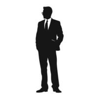 homme permanent dans profil silhouette vecteur