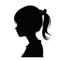 fille noir silhouettes isolé sur blanc Contexte vecteur