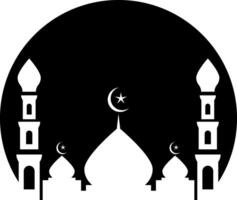 islamique mosquée icône silhouette illustration vecteur