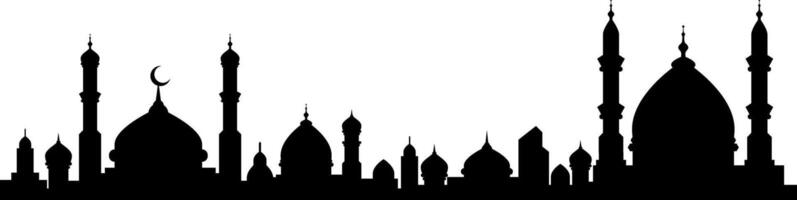 islamique mosquée icône silhouette illustration vecteur