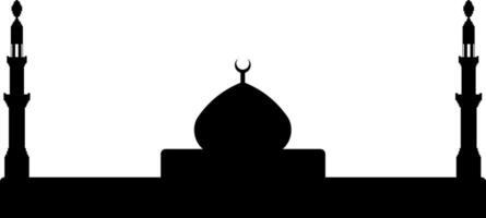 islamique mosquée icône silhouette illustration vecteur