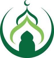 eid mubarak lune mosquée icône conception illustration vecteur