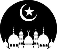 islamique mosquée icône silhouette conception illustration vecteur